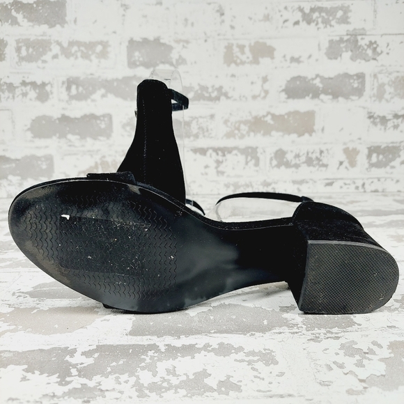 Steve Madden Women's Irenee Black Leather Slip On Block Heeled Sandals M927 - Picture 8 of 11